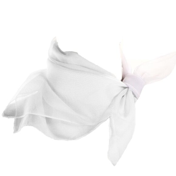 White Sheer Chiffon Scarf 50s Style for Head Neck Costume 21" Square - Hey Viv - Picture 5 of 7